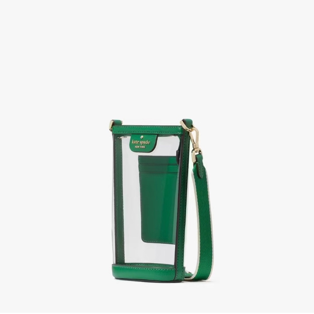 Kate Spade Clare Clear See Through Phone Crossbody Stadium Bag, Green